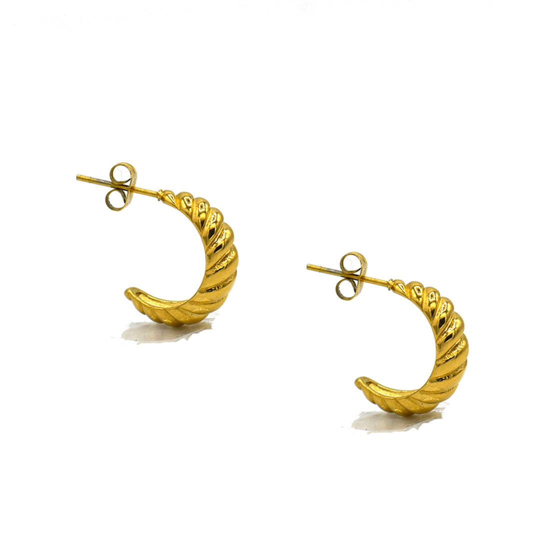 gold croissant earrings