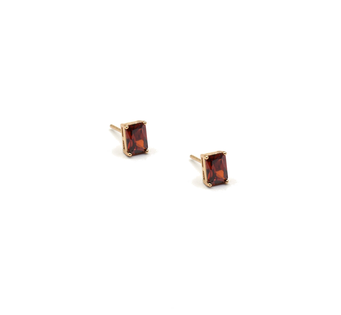 Missy red rectangle cubic studs