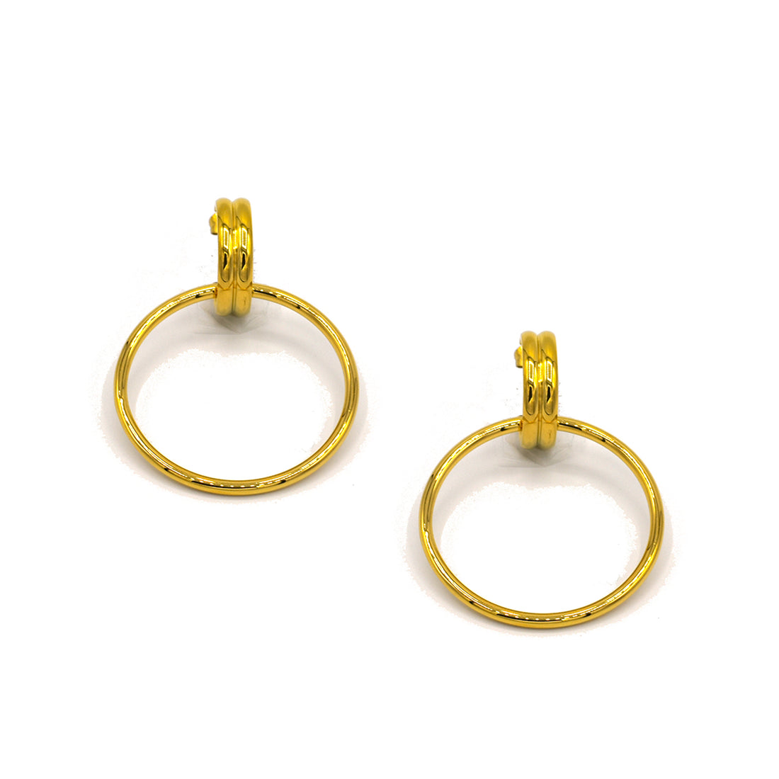 gold door knocker hoop earrings