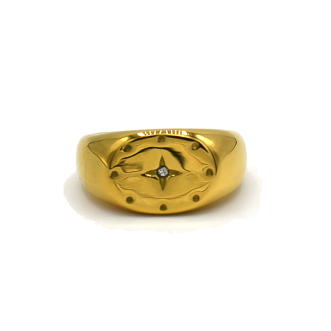 gold star ring with cubic zirconia