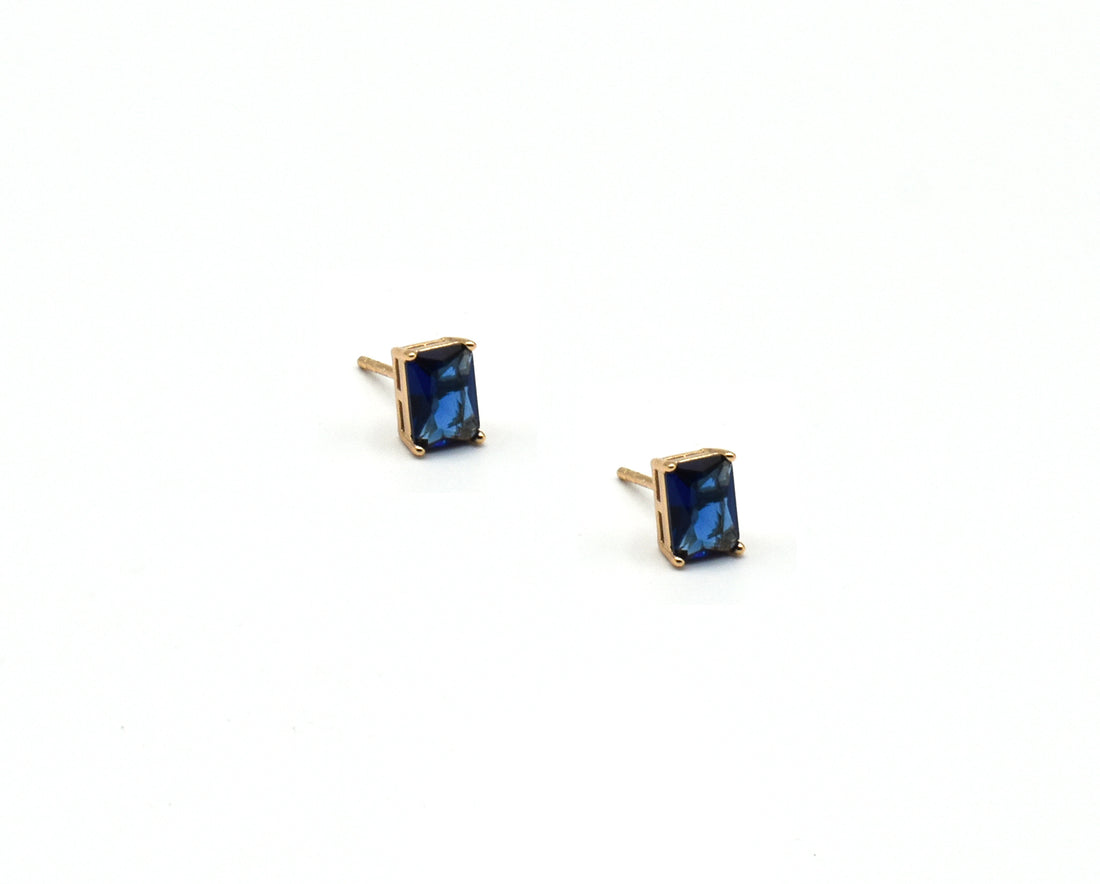 Missy blue rectangle cubic studs