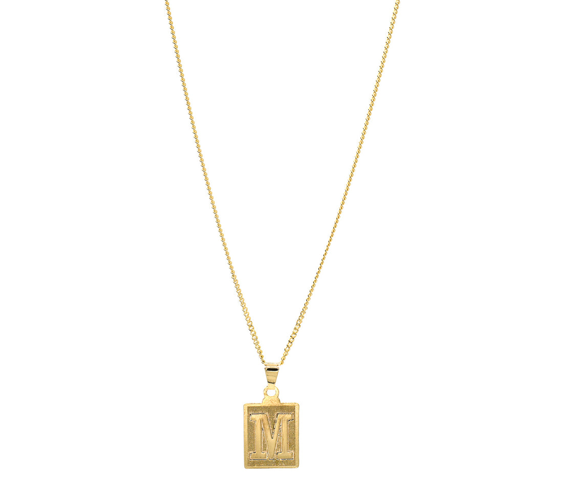 square initial necklace