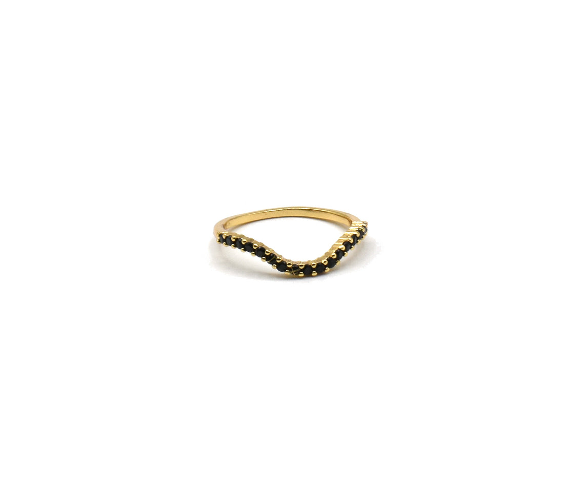 gold plated thin curved stack ring